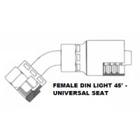 3/8 X 16MM Female 45° Swivel DIN (Light) 